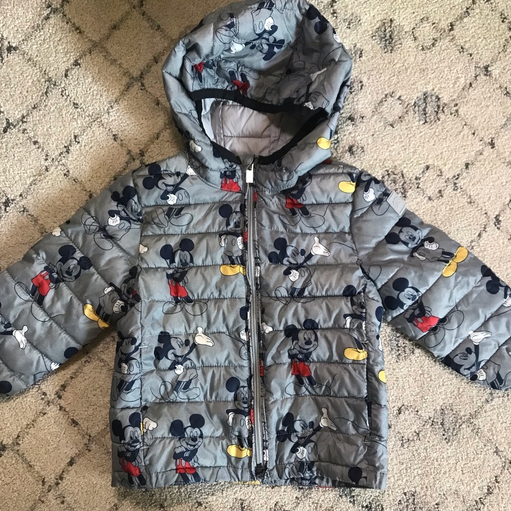 Gap Disney Mickey Mouse Toddler 2T Unisex Puffer Jacket
